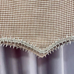 NOTCHED Collar Long Sleeve SPLICED DIAMONDS COAT and HIGH WaistED Mini Skirt