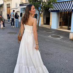 ROBE MAXI À ÉTAGÈRES BLANCHES