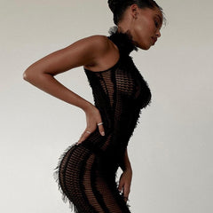 Mini-robe en maille sans manches TOMOE