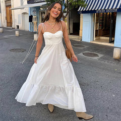 ROBE MAXI À ÉTAGÈRES BLANCHES