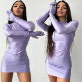 Robe mini à manches YASU SOLID LOND avec GANTS