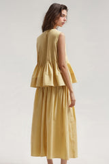 Plissiertes 2-teiliges Set - Gelb