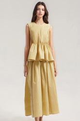Plissiertes 2-teiliges Set - Gelb