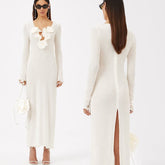 SAKURA Mesh Long Sleeve MAXI Dress with Flowers