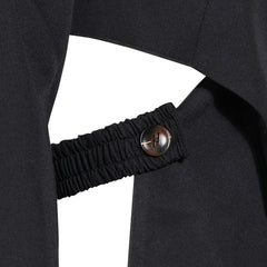 Blazer ajusté à découpes asymétriques, revers en pointe, manches longues, croisé, ceinture