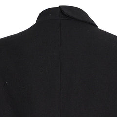 Blazer long asymétrique à manches à panneaux et revers en pointe, simple boutonnage