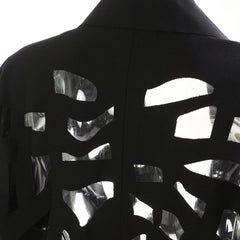 Blazer oversize asymétrique à col à revers et découpes laser