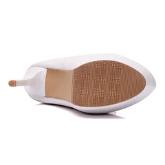 Escarpins à talons hauts classiques à plateforme de couleur unie - Blanc