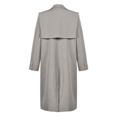Deconstructed Storm Flap Collared Single Breasted Long Sleeve Layered Trench Coat