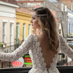 Chaîne de tête de mariée élégante ornée de cristaux plaqués - Argent