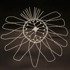 Coiffe à pampilles en chaîne ornée de strass - Argent