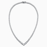 Glittering Sterling Silver V Shape Graduated Moissanite Tennis NeckLace