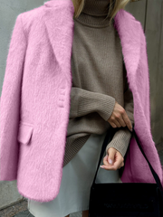 Loose Lapel Fluffy Jacket