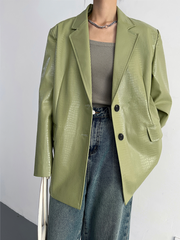 Queenie Oversized Leather Blazer