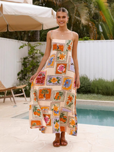 Graffiti Print Sleeveless Long Dress