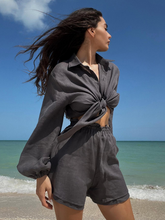 Cotton Bubble Two Piece Shorts Set