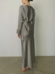 Cross Tie Back Solid Skirt Set