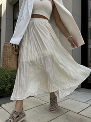 Pleated midi skirt