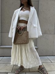 Pleated midi skirt
