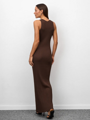 Knit Sleeveless Slim Fit Long Dress