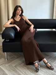 Knit Sleeveless Slim Fit Long Dress