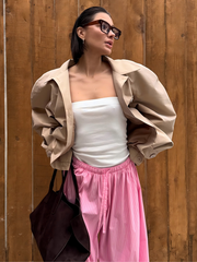 Striped Lantern Baggy Pants