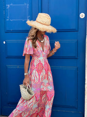 Printed V-Neck Dress