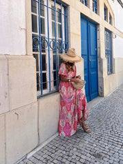 Printed V-Neck Dress