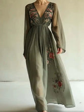 Printed V-Neck Dress