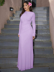 Ruffled Round-Neck Dress