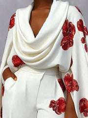 Printed Turtleneck Suit
