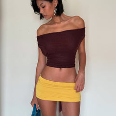 Thong-Style High-Waisted Short Skirt Set