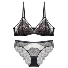 Ensemble soutien-gorge à mailles en dentelle croisée