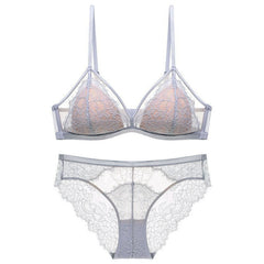Ensemble soutien-gorge à mailles en dentelle croisée