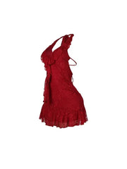 Floral Lace Dress With Flowing Ribbons
