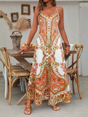 Robe longue d'été à imprimé vintage