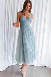 Plunging Neck Backless Mesh Midi Dress