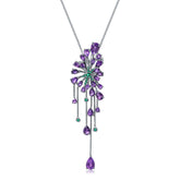 Luxury Green Nano Emerald Star Natural Amethyst Pendant NeckLace