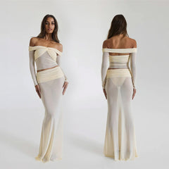 OFF-SHOULDER-TOP und MAXI-Rock-SET