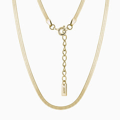 Minimalist Sided Snake Pure Sterling Silver 1.8MM Flat Chain NeckLace