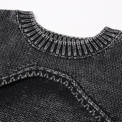 Motorrad-Set mit grob geripptem Bolero-Pullover und Puffärmeln