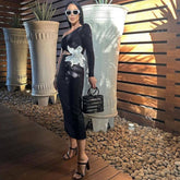 Opulentes Midi-Cocktailkleid mit Perlen und einer Schulter und ausgeschnittener Taille