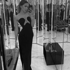 Robe longue sans manches YAIZA avec fentes latérales