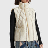 Gilet matelassé blanc avec strass