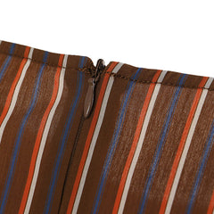 Ärmelloses Midikleid im Retro-Stil mit 3D-Wellenmuster und Rundhalsausschnitt, vertikalen Streifen