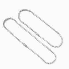 Collier de tennis en argent sterling plaqué rhodium avec lunette en moissanite de 2 mm