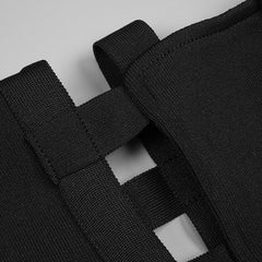 Sexy Maxi-Abendkleid mit überkreuzten Brusttaschen vorne, Cut-Outs, Schnallenriemen und Schlitz