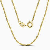 Shimmer Sterling Silver 1.5MM Twisted Singapore Chain NeckLace