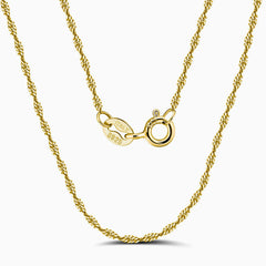 Shimmer Sterling Silver 1.5MM Twisted Singapore Chain NeckLace