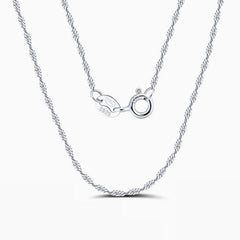 Shimmer Sterling Silver 1.5MM Twisted Singapore Chain NeckLace